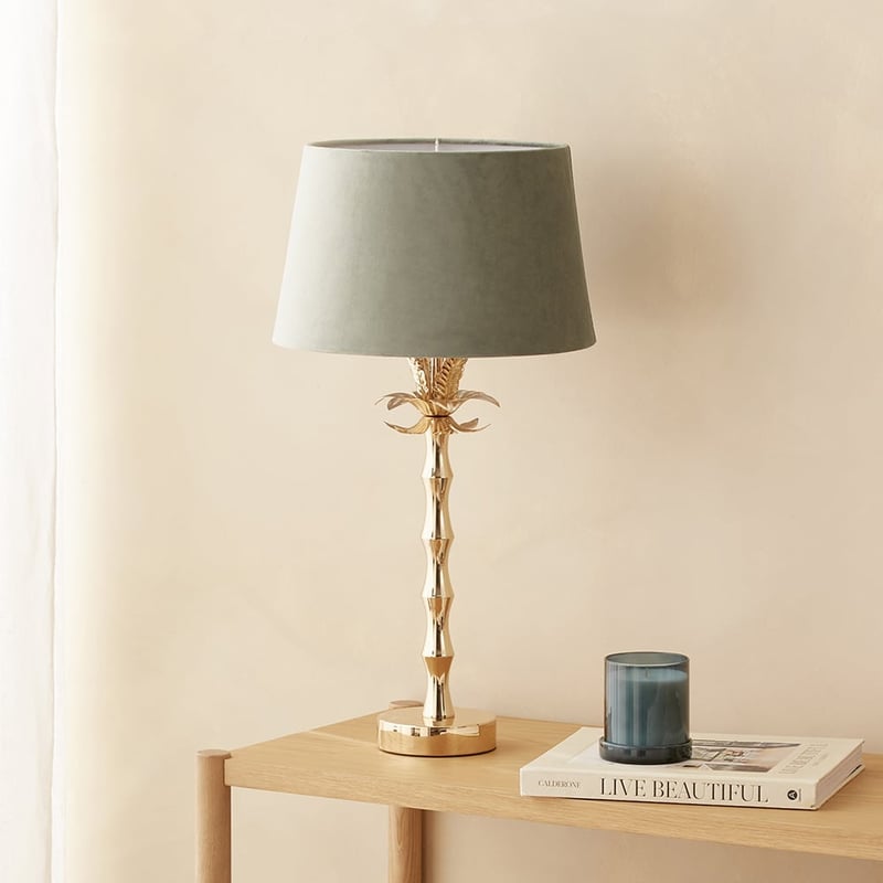 Golden Palm Teal & Gold Table Light