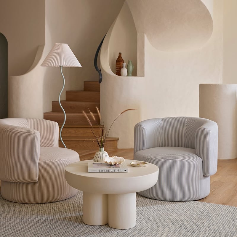 Catalina Powder Blue & Off White Floor Light