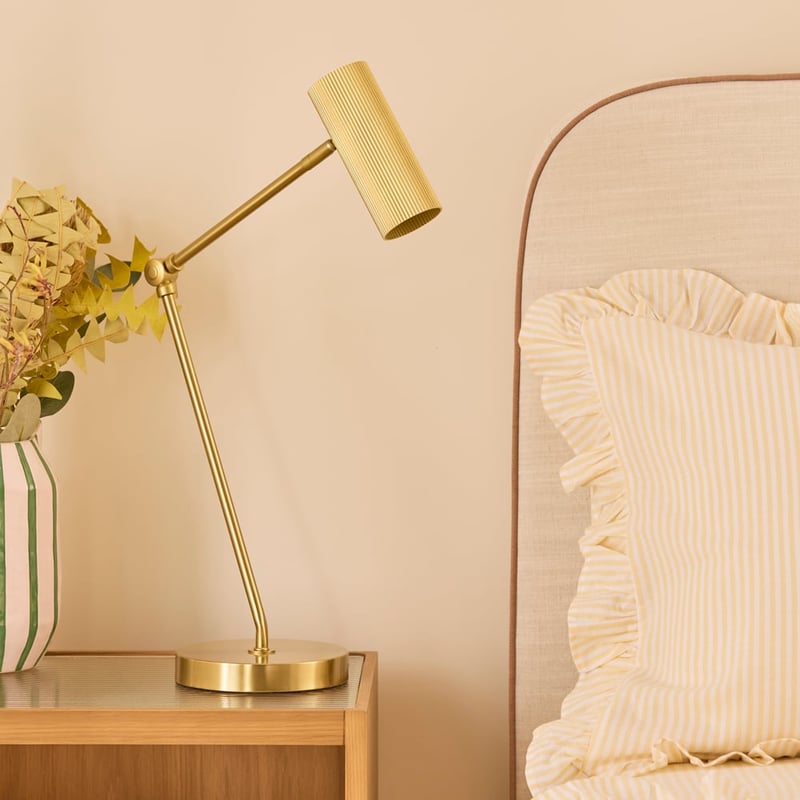 Fergie Brushed Brass Table Light