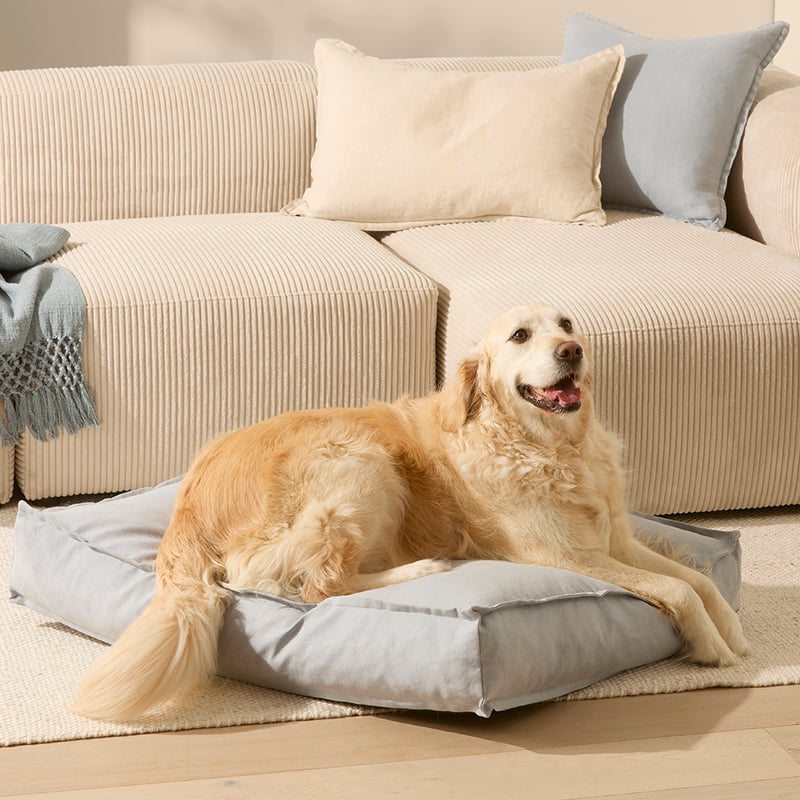 Belgian Light Denim Linen Pet Bed