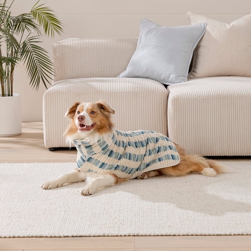 European Willow Sea Blue Multi Turkish Cotton Drying Jacket