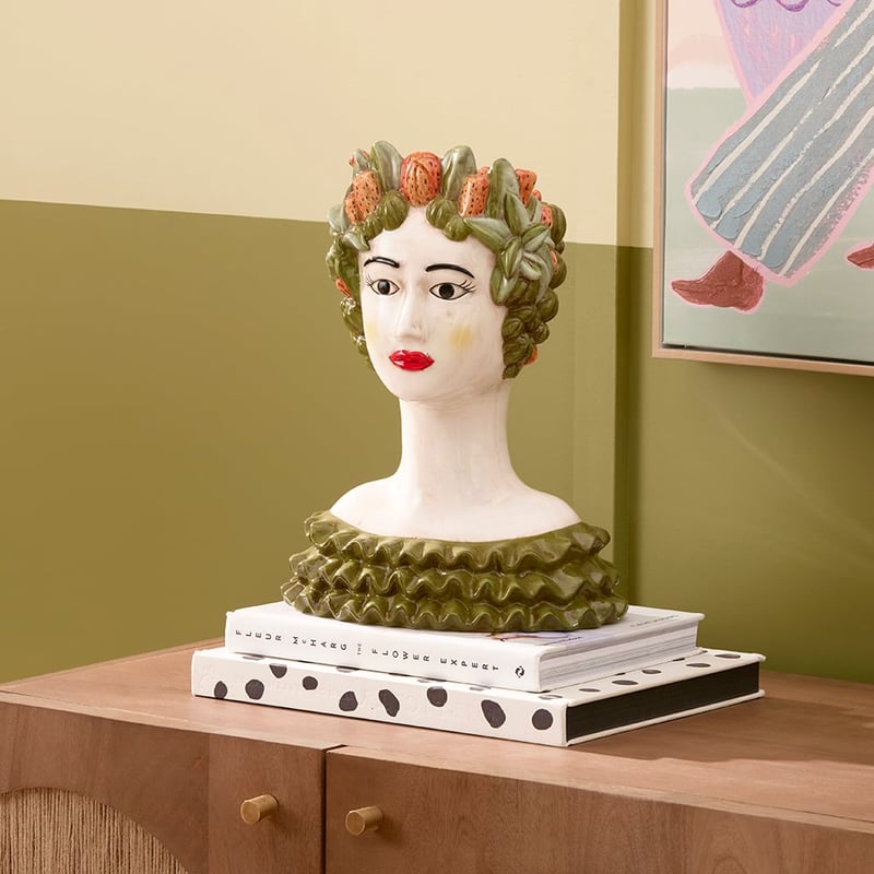 Mondello Olive Cactus Head Vase