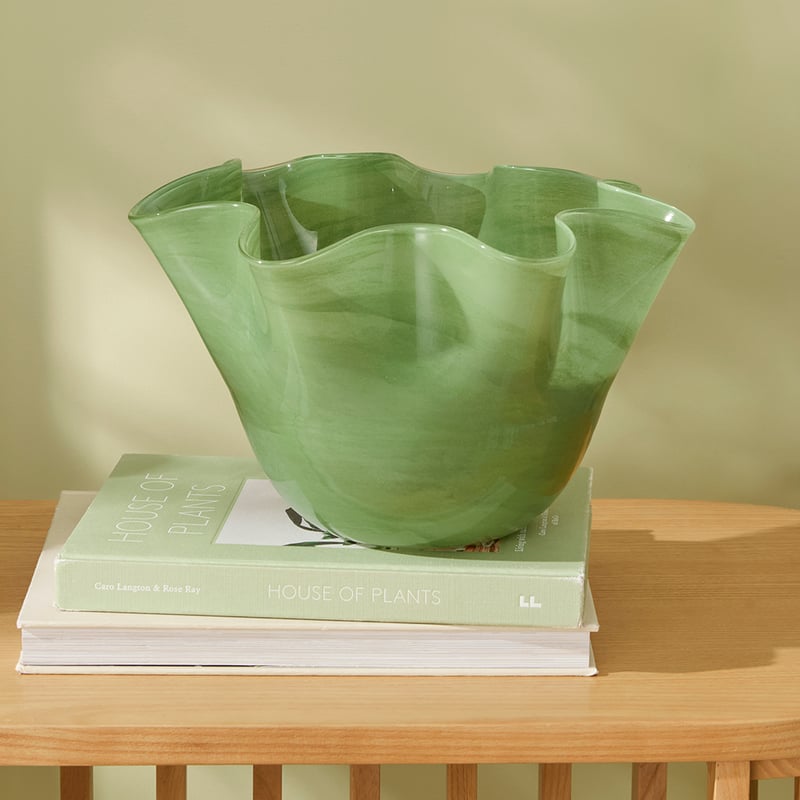 Fluted Green Bowl