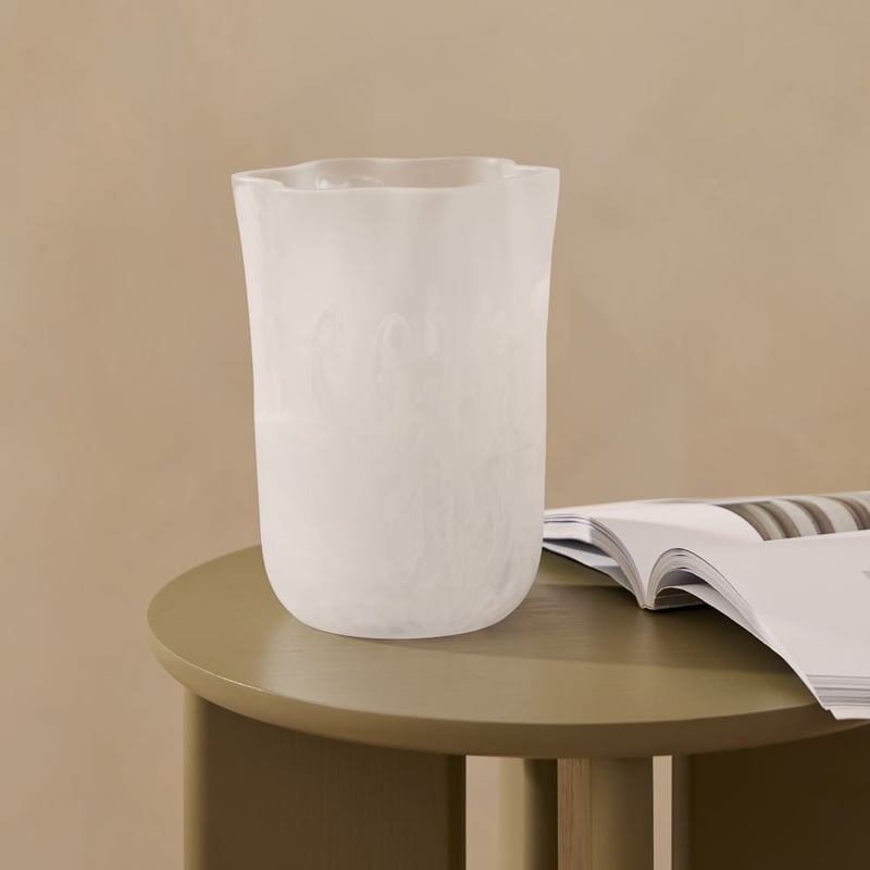 Dahlia White Resin Vase