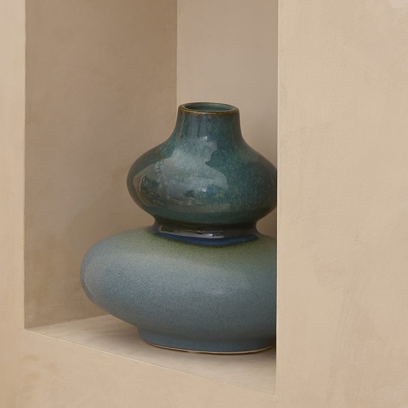 Rotunda Teal Vase