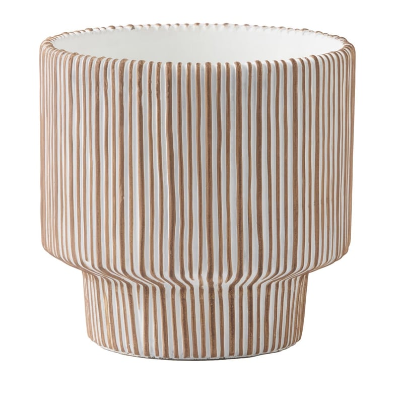 Pompeii White & Brown Stripe Pot