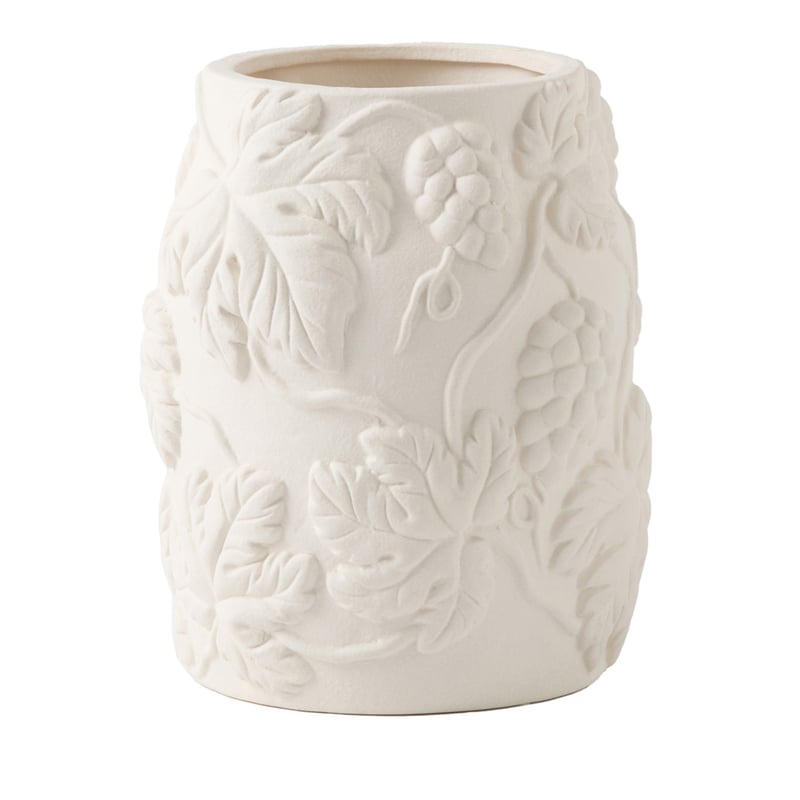 Embossed Botanica Off White Birds Vase