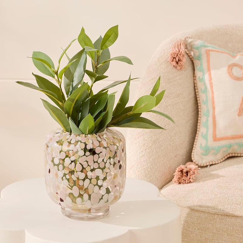 Colour White & Pink Dot Vase