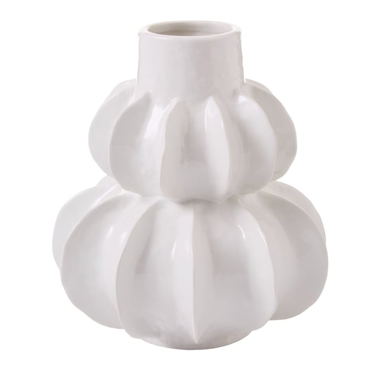 Sculptural Fin White Vase