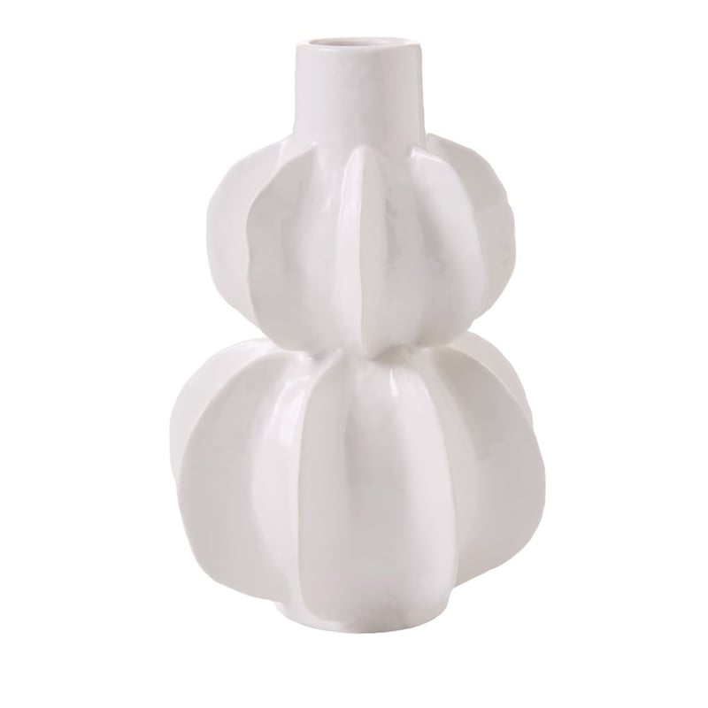 Sculptural Fin White Vase