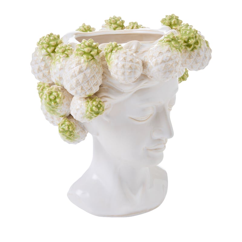 Pineapple White & Green Vase