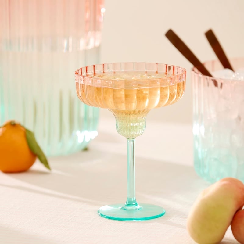 Positano Blue & Pink Cocktail Glass