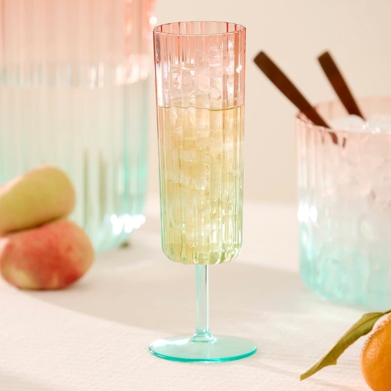 Positano Blue & Pink Champagne Glass