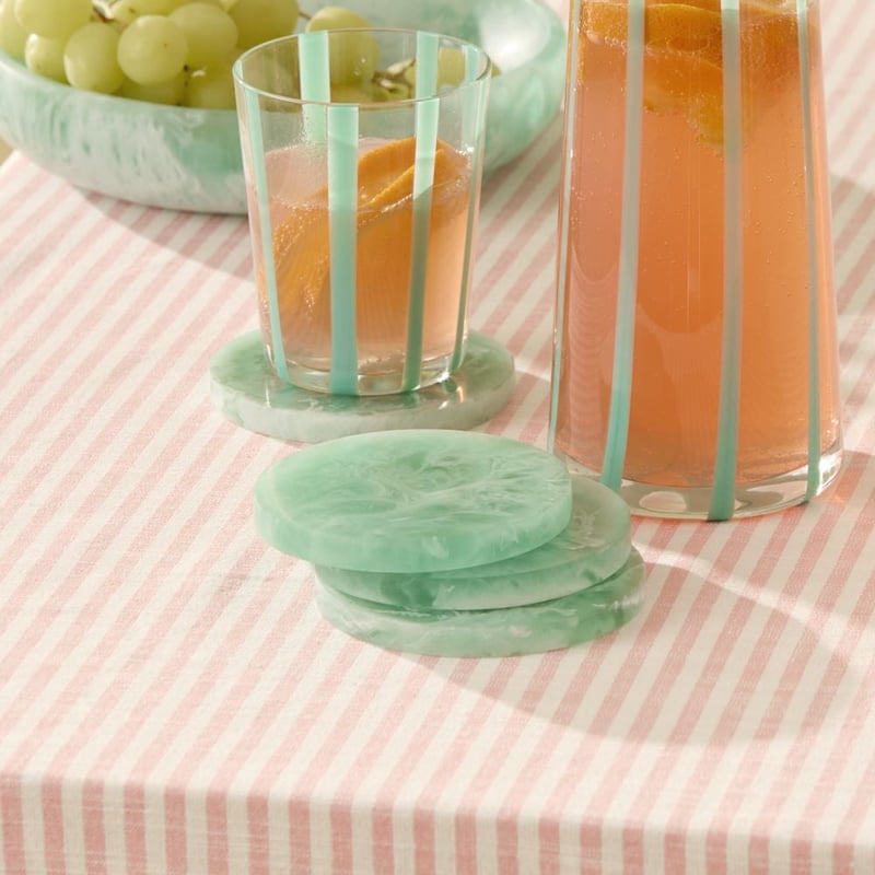Calypso Matte Mint Resin Coasters Set of 4