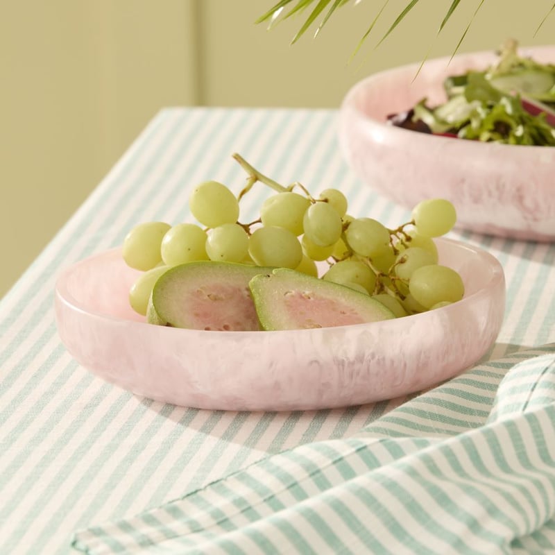 Calypso Matte Rose Pink Resin Medium Serving Bowl
