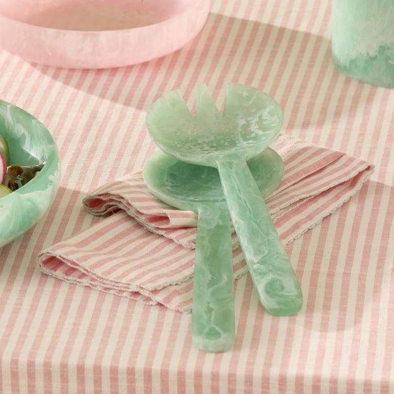 Calypso Matte Mint Resin Salad Server Set of 2