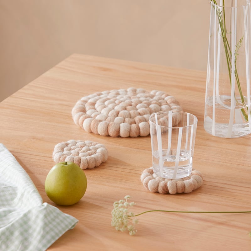 New Zealand Wool Natural Space Dyed Coasters Pack of 2