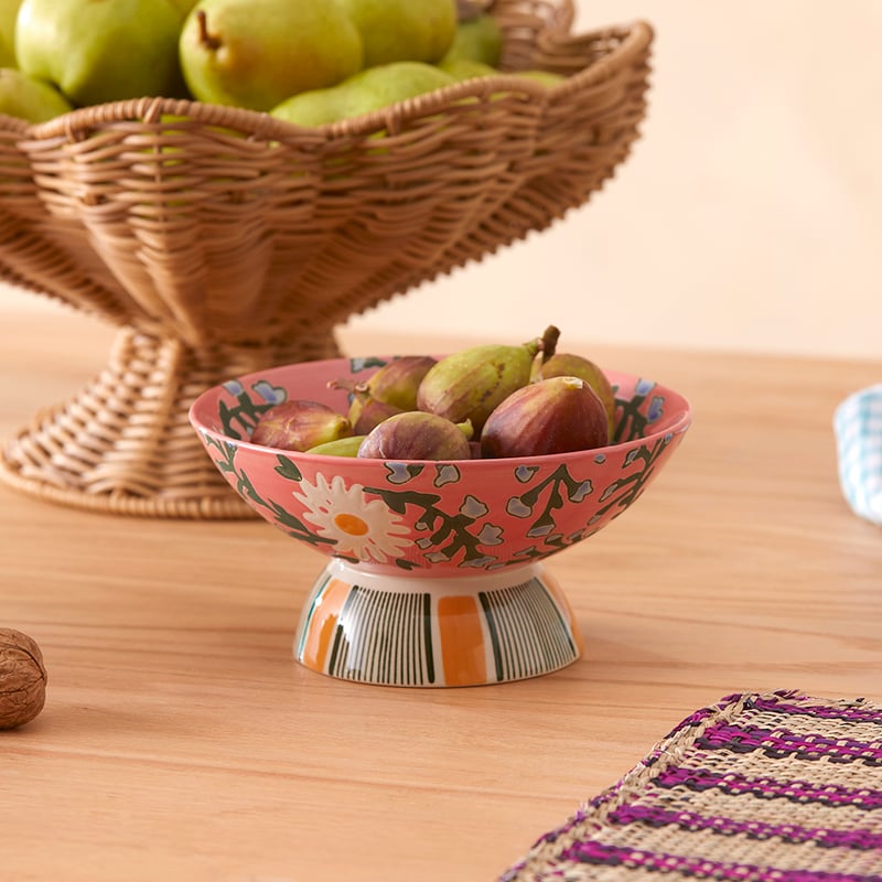 Fiore Pink Pedestal Bowl