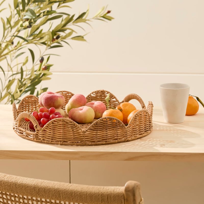 Clementine Natural Round Tray