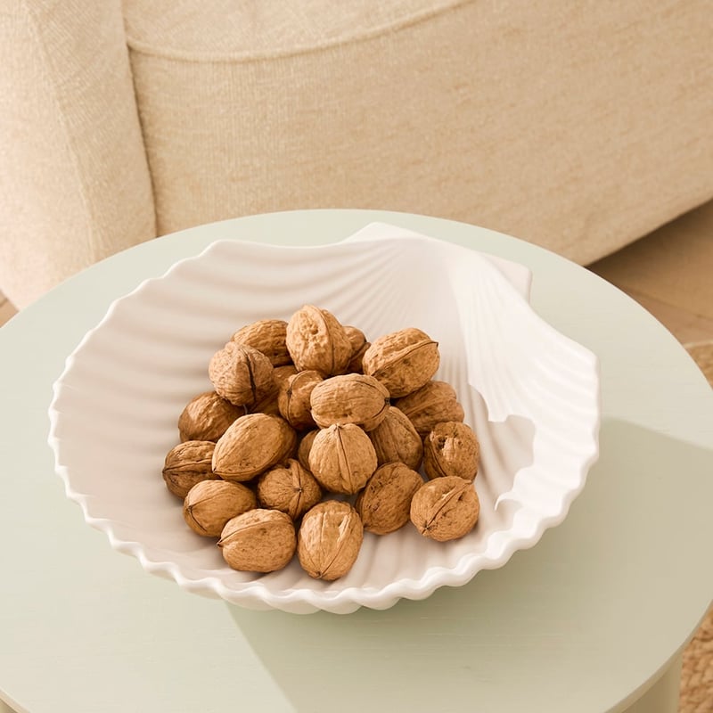 Ocean White Clam Shell Serving Bowl