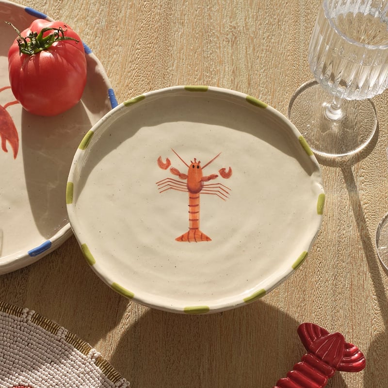 Under The Sea Lobster Footed Serving Plate