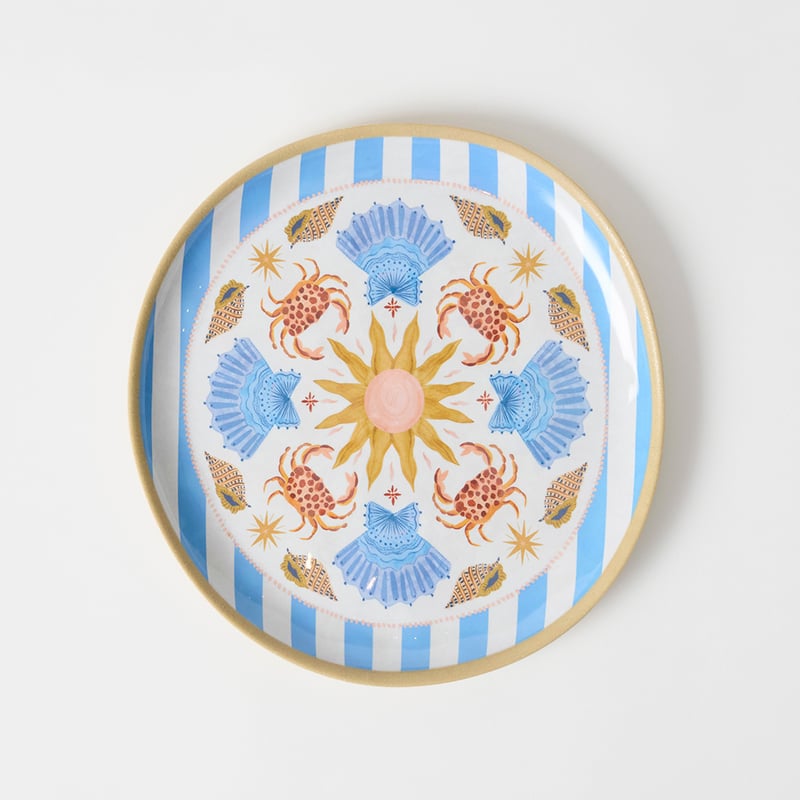 La Sirena Shell & Crab Melamine Dinner Plate