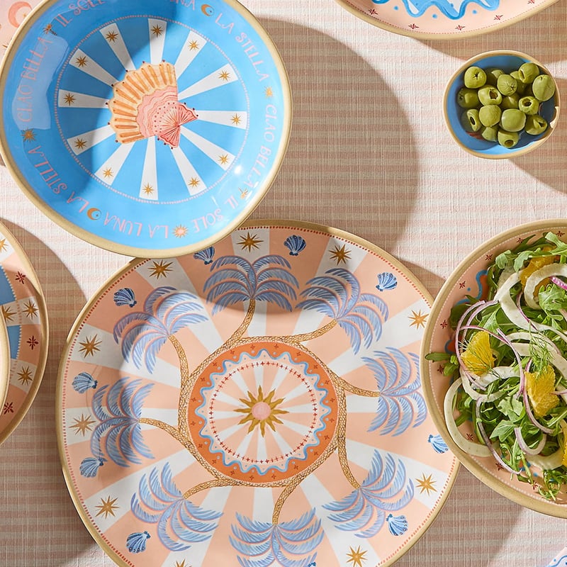 La Sirena Palms Melamine Round Platter
