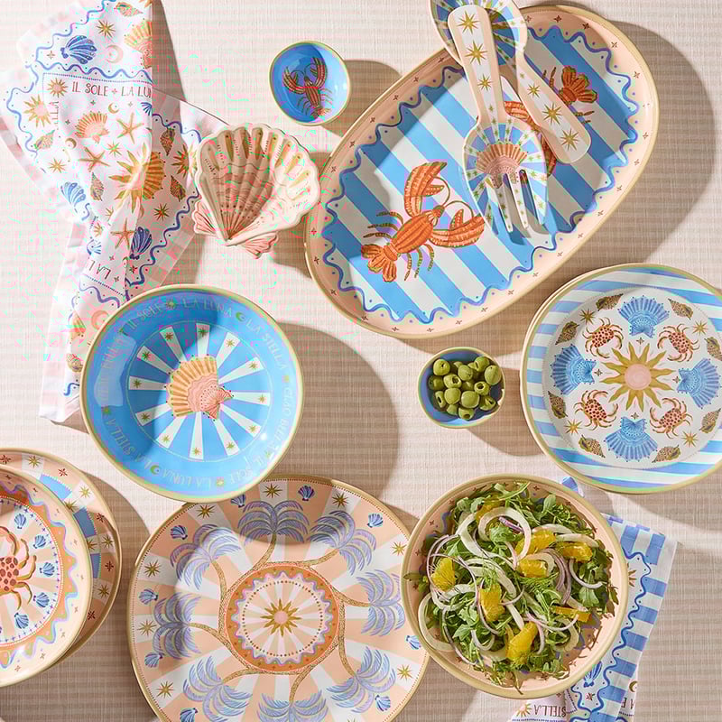 La Sirena Lobster Melamine Oval Tray