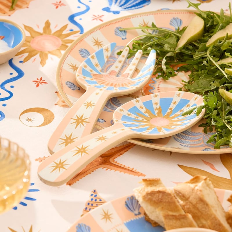 La Sirena Sun & Shell Melamine Salad Servers Set of 2