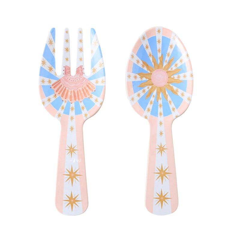 La Sirena Sun & Shell Melamine Salad Servers Set of 2
