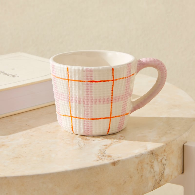 Edie Pink Check Mug