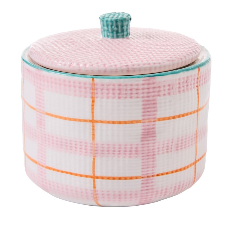 Edie Pink Check Small Canister