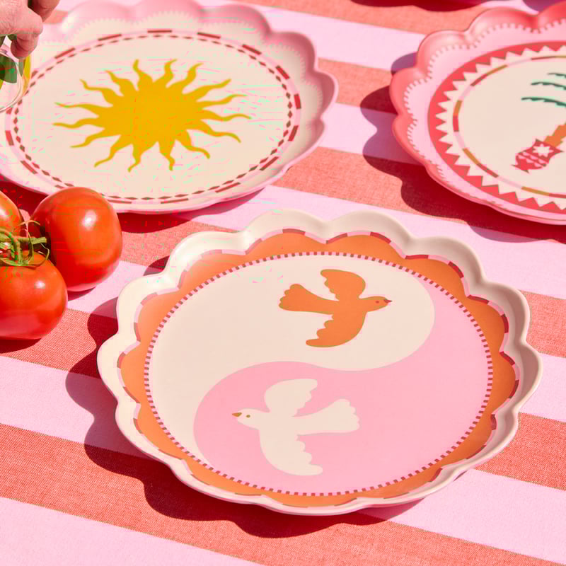 Soleil Warm Pink Plates Pack of 4