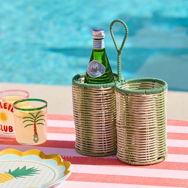 Rye Green & White Bottle Holder