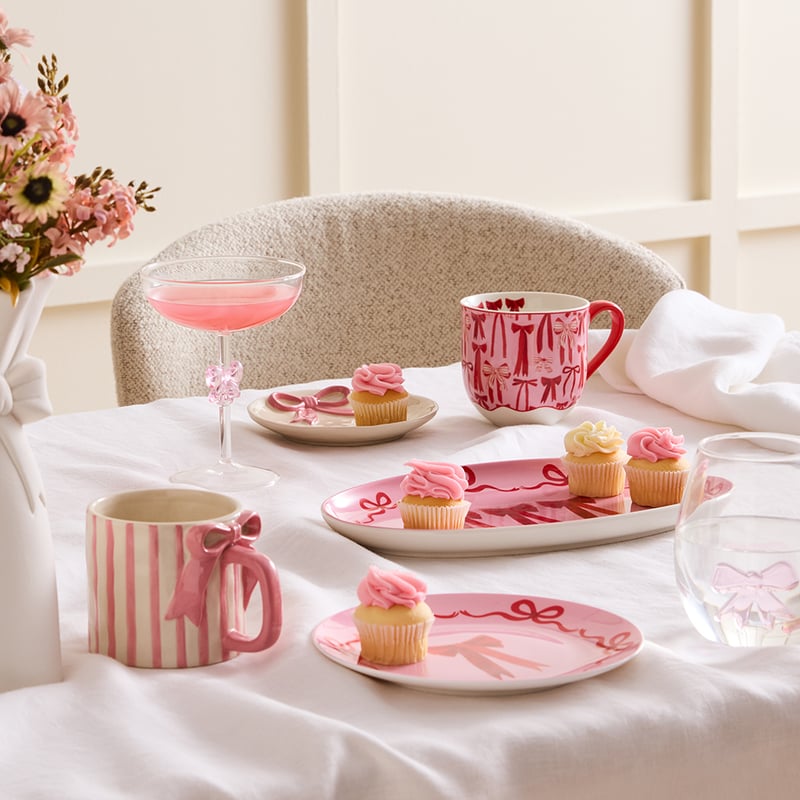 Bella Bow Red Oval Platter