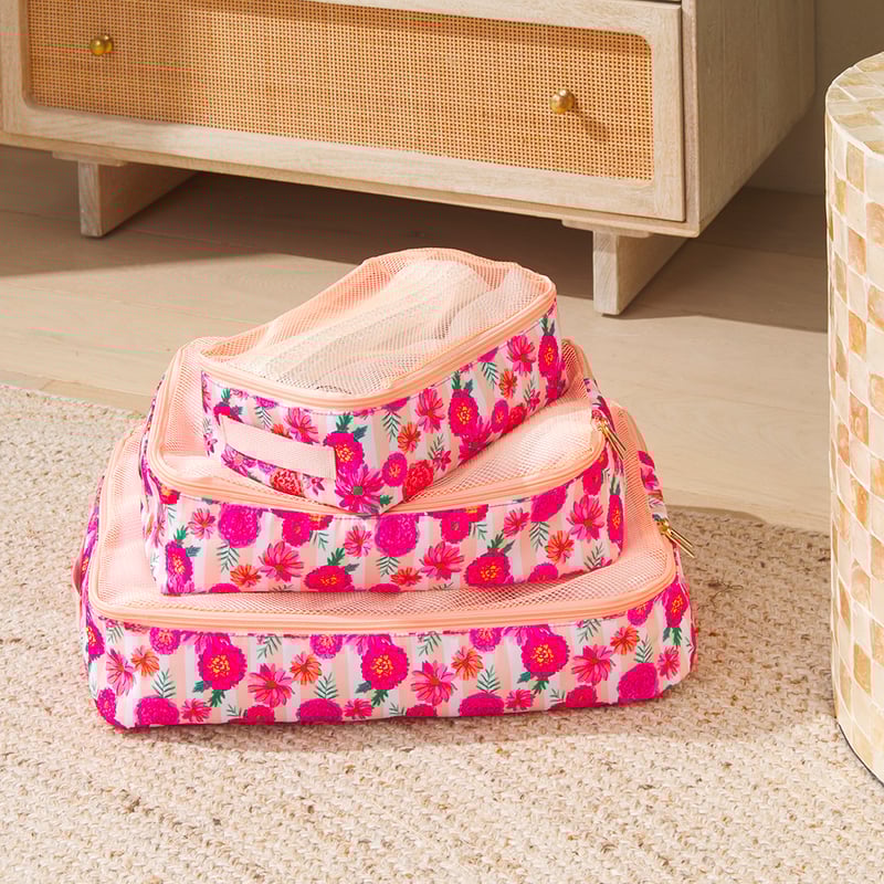 Fiesta Floral Travel Storage Bags Set of 3