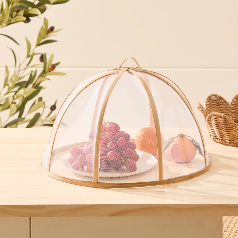 Hanoi White & Natural Large Food Cover  