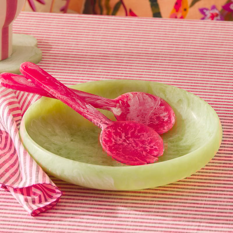 Calypso Matte Green Resin Large Serving Bowl