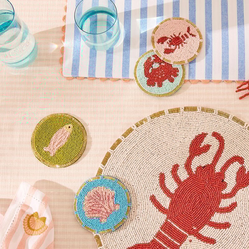 Fiesta Under The Sea Beaded Coasters Pack of 4