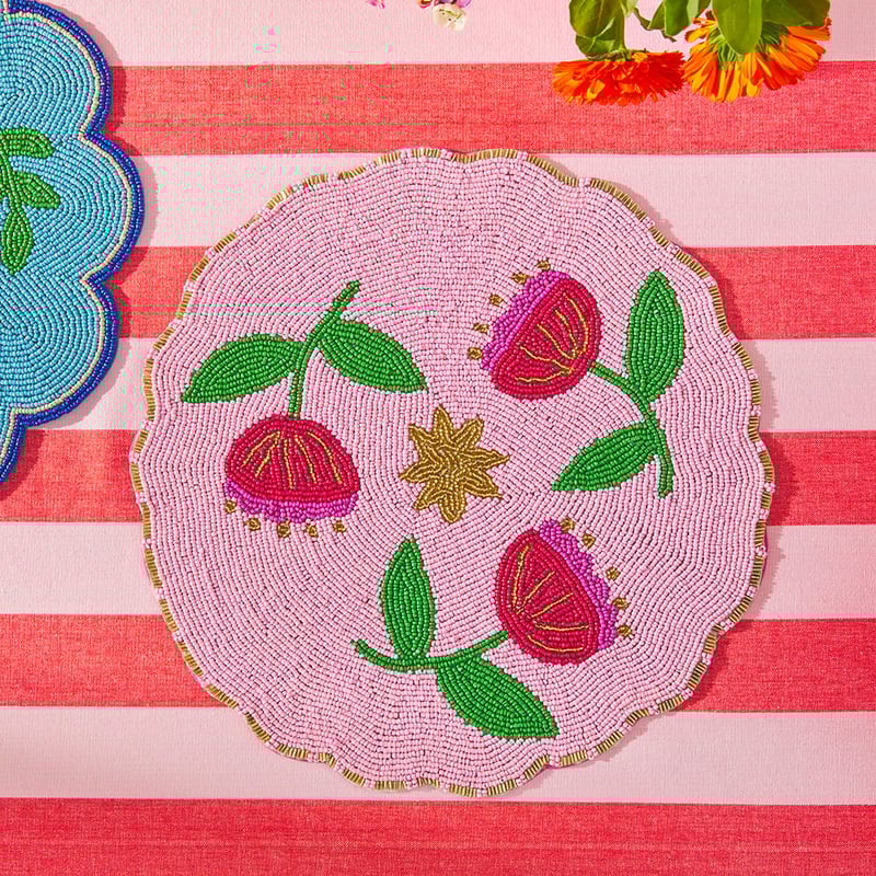 Fiesta Flowers Beaded Placemat