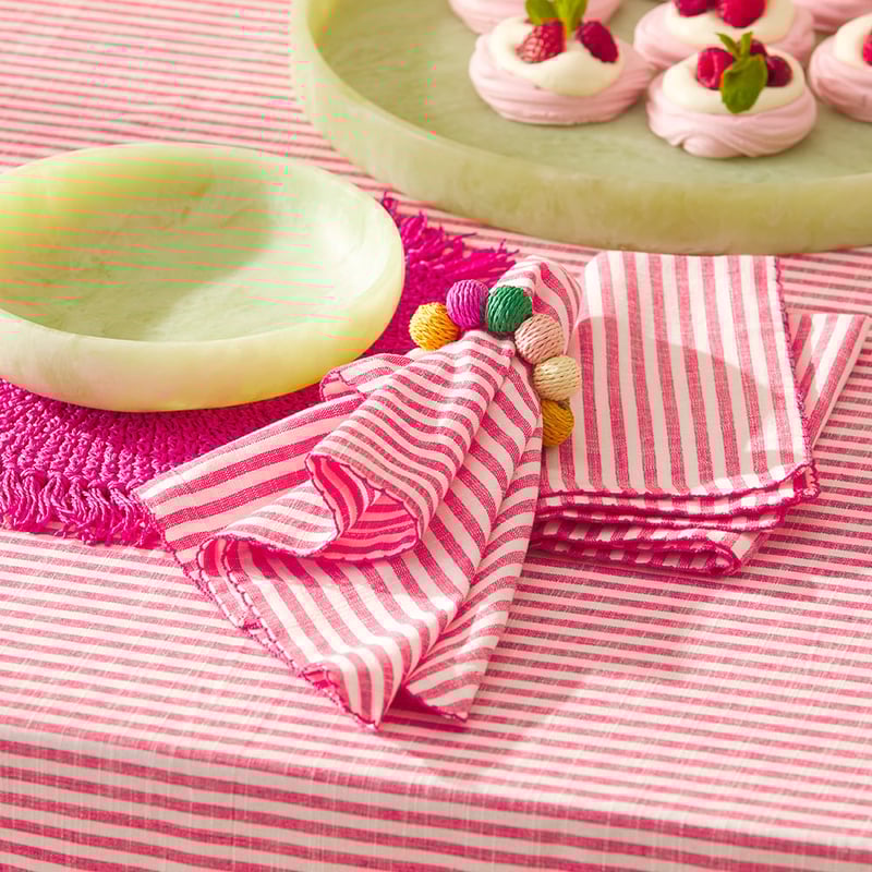 Seville Raspberry Stripe Napkins Pack of 2
