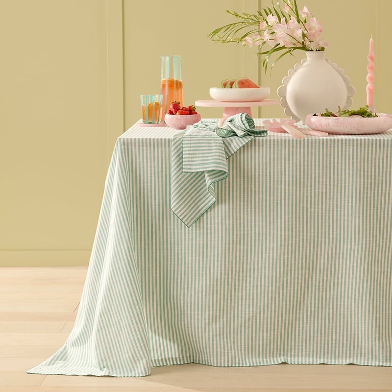 Seville Aquamarine Stripe Tablecloth