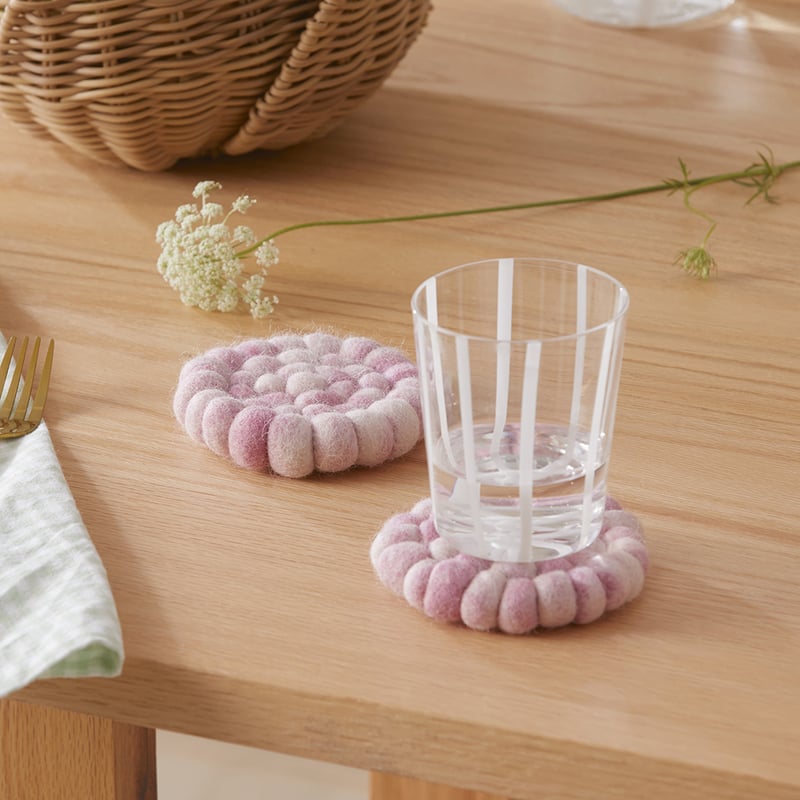 New Zealand Wool Berry Space Dyed Coasters Pack of 2