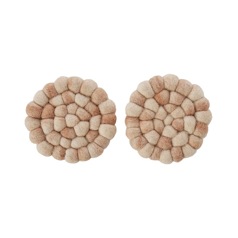 New Zealand Wool Natural Space Dyed Coasters Pack of 2