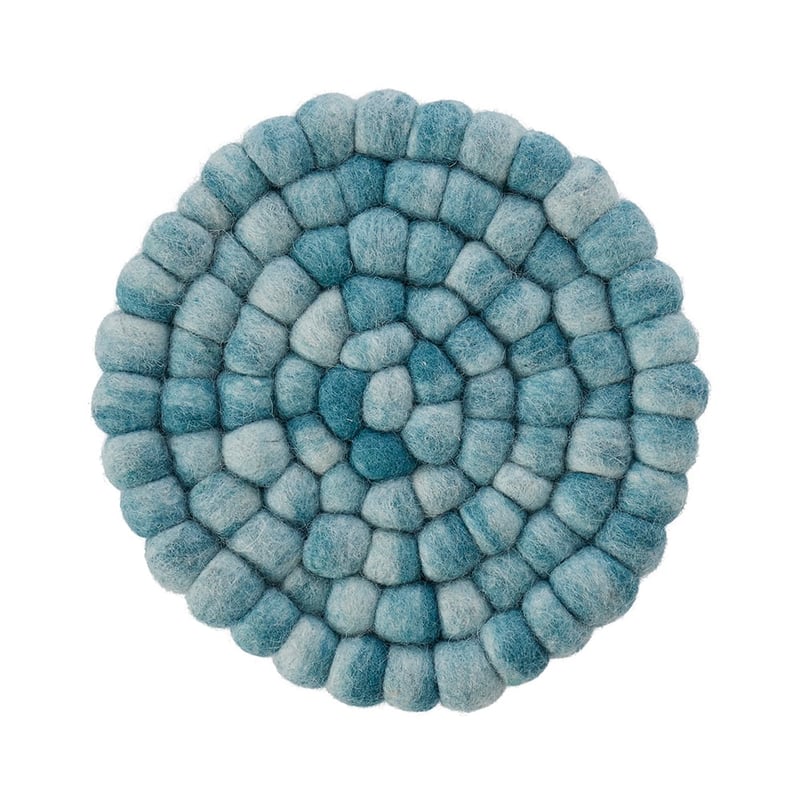 New Zealand Wool Aquamarine Space Dyed Trivet