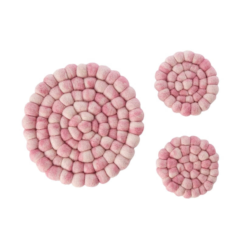 New Zealand Wool Berry Space Dyed Trivet