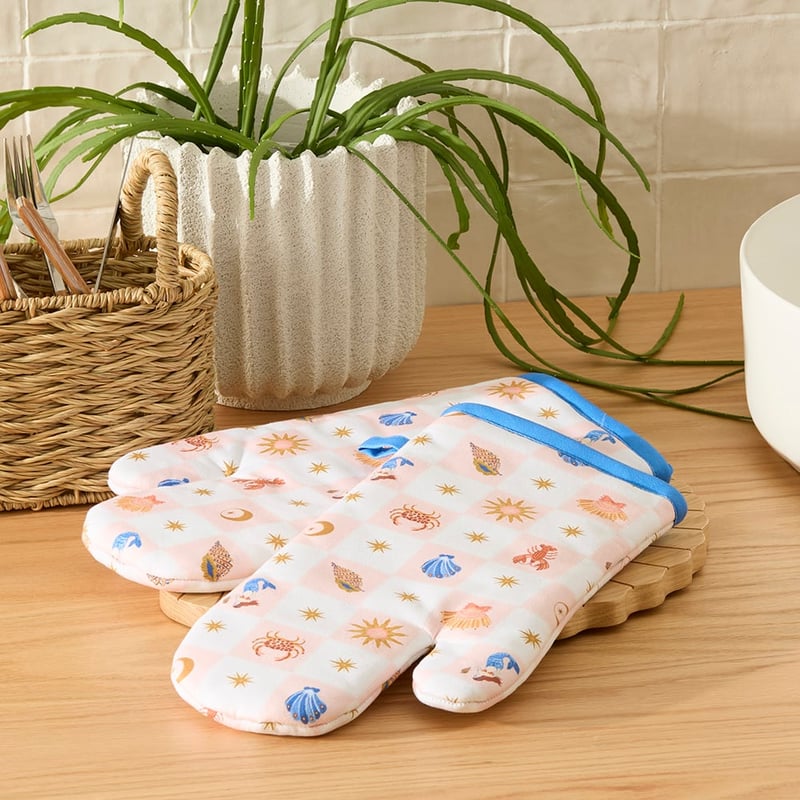 La Sirena Blue Oven Mitts Pack of 2