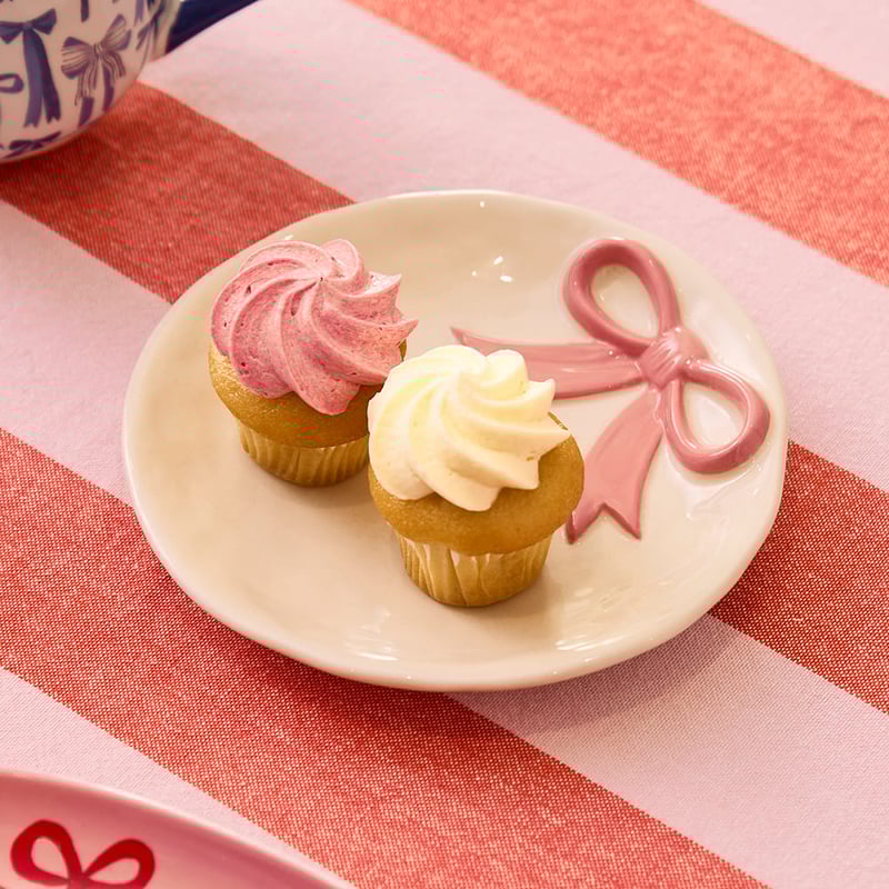 Bow Pink & White Trinket Dish