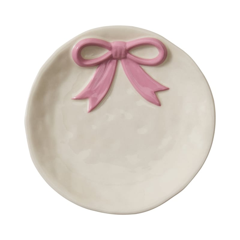 Bow Pink & White Trinket Dish