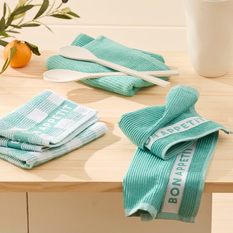 Australian Cotton Aquamarine Tea Towel Pack of 3